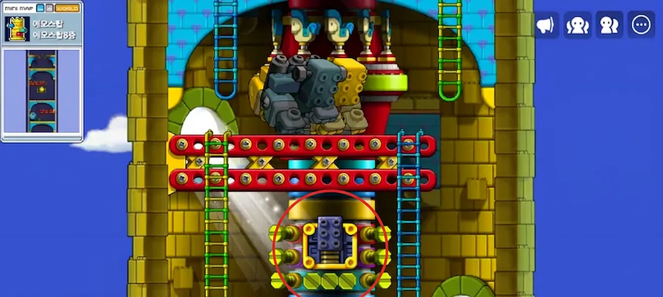 에오스탑 8층 히든맵 진입 위치