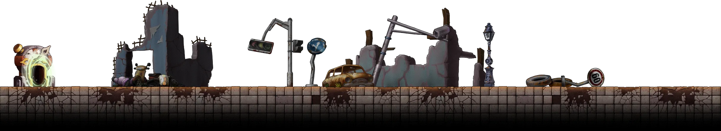 폐허가 된 도시 교차로 (2216년)