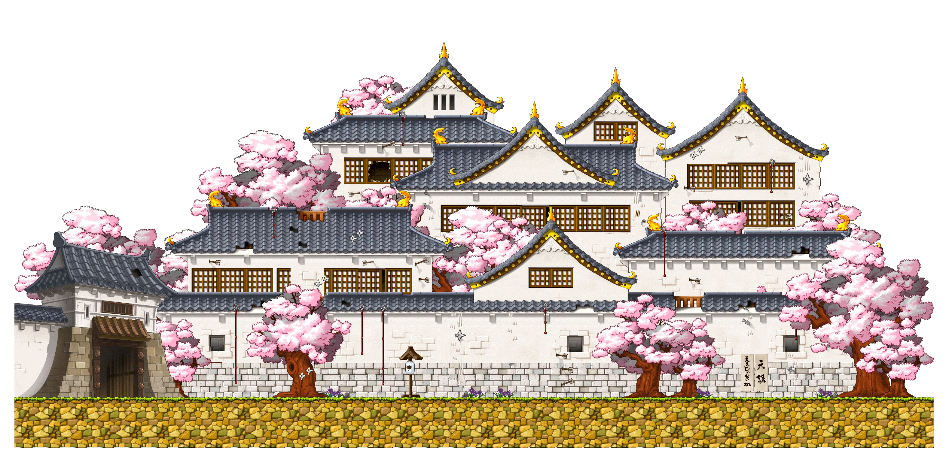 카에데 성 성문 안